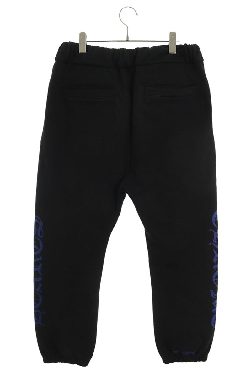 Chrome Hearts SWEAT PANTS Side Logo Print Black/Blue Size 32