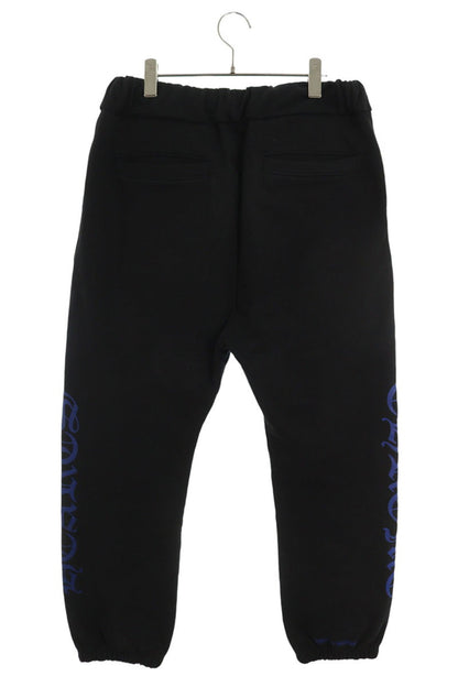 Chrome Hearts SWEAT PANTS Side Logo Print Black/Blue Size 32