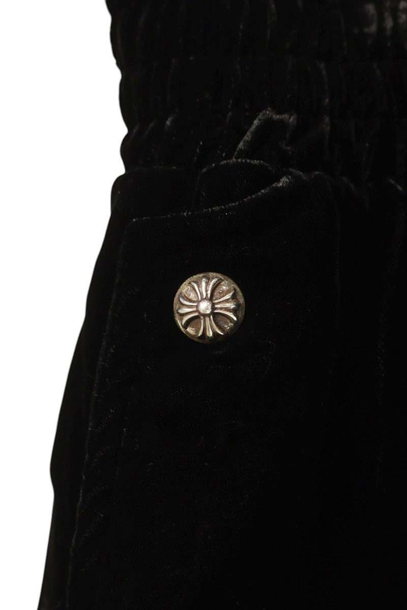 Chrome Hearts VELVET TRACKSUIT PANTS Navy Blue Size 34