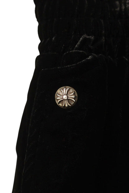Chrome Hearts VELVET TRACKSUIT PANTS Navy Blue Size 34