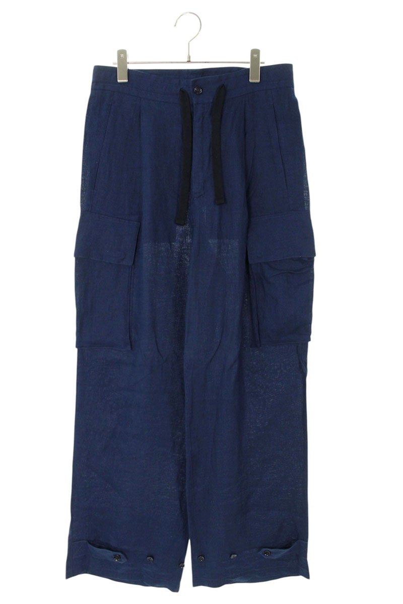 DOLCE & GABBANA Linen Cargo Pants Navy Size 33