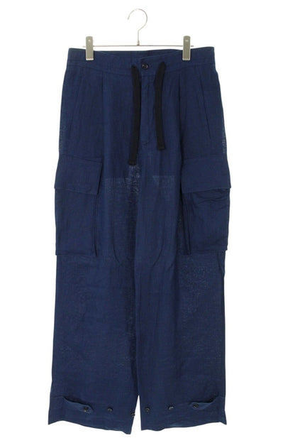 DOLCE & GABBANA Linen Cargo Pants Navy Size 33