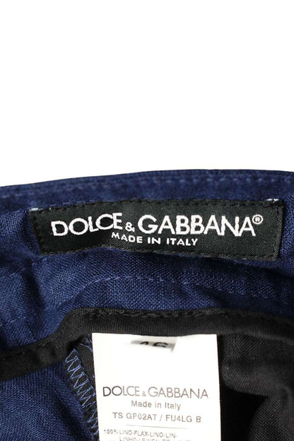 DOLCE & GABBANA Linen Cargo Pants Navy Size 33