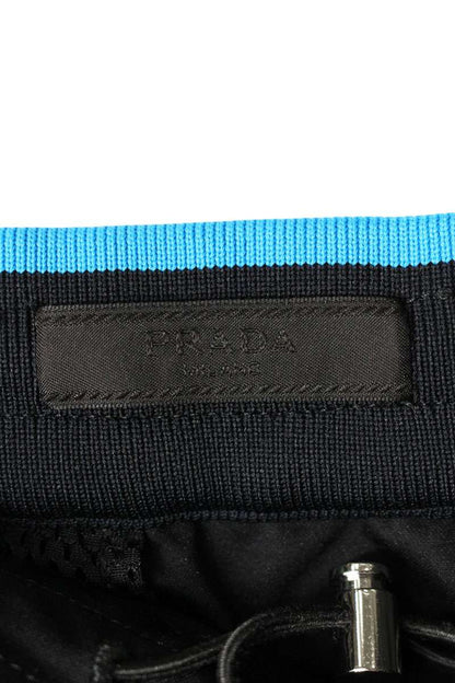 Prada Black & Blue Jersey Track Pants 18SS Size 28