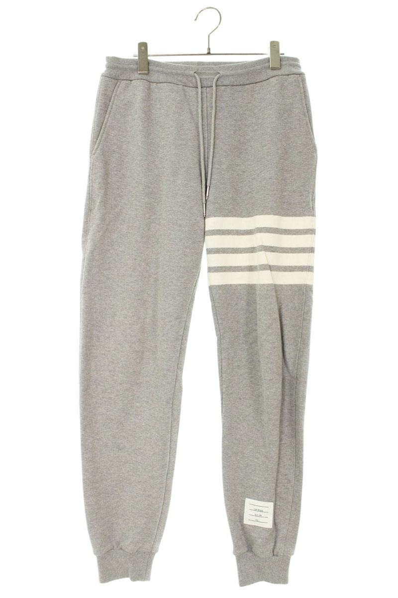 THOM BROWNE Cotton Sweatpants Grey White Size 30