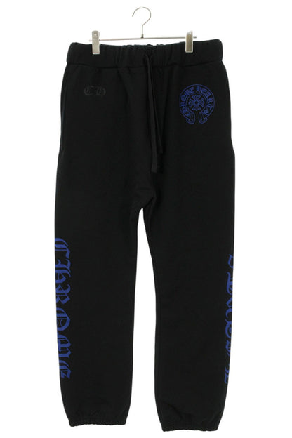 Chrome Hearts SWEAT PANTS Side Logo Print Black/Blue Size 34