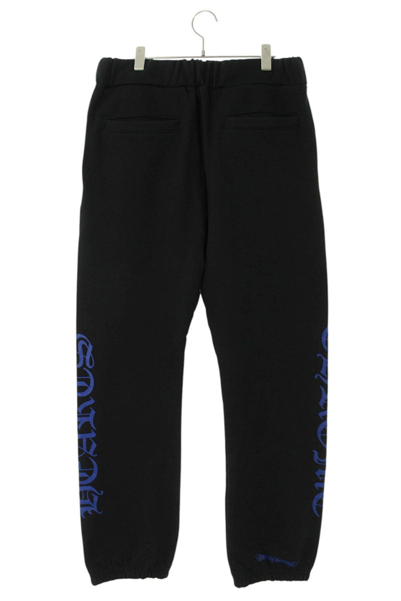 Chrome Hearts SWEAT PANTS Side Logo Print Black/Blue Size 34