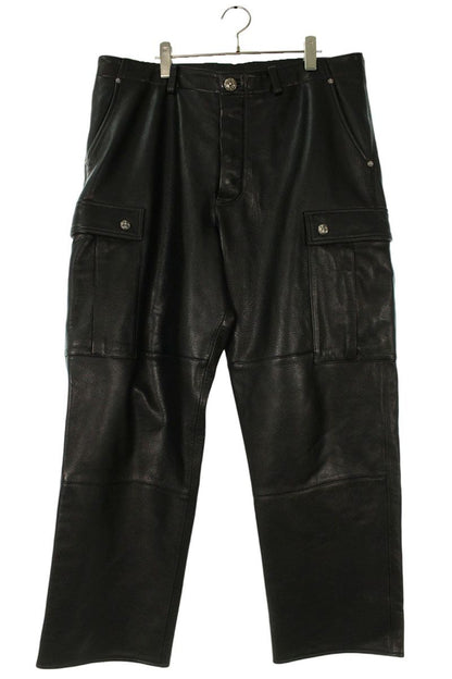 Chrome Hearts DEVIL DOG LTHR Cross Button Leather Size 36
