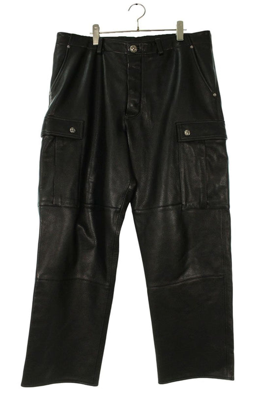 Chrome Hearts DEVIL DOG LTHR Cross Button Leather Size 36