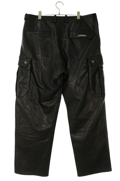 Chrome Hearts DEVIL DOG LTHR Cross Button Leather Size 36