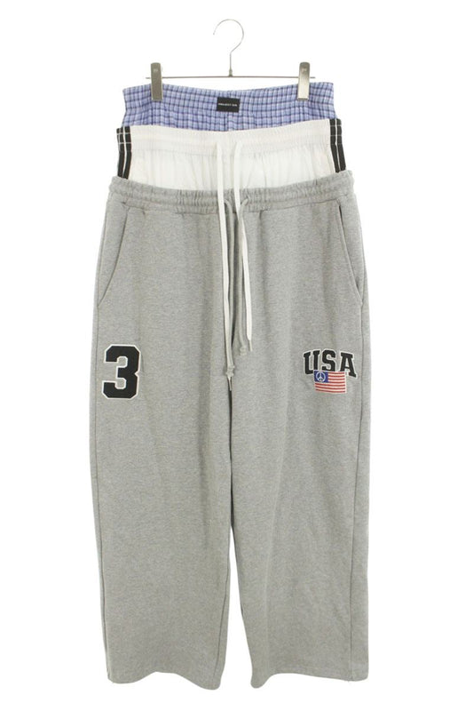 PROJECT G/R LAYERED SWEAT PANTS Gray Size 1