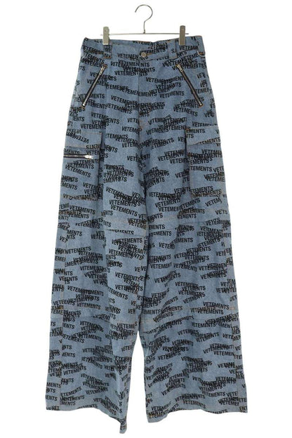 VETEMENTS All-Over Logo Baggy Pants Indigo Size 30