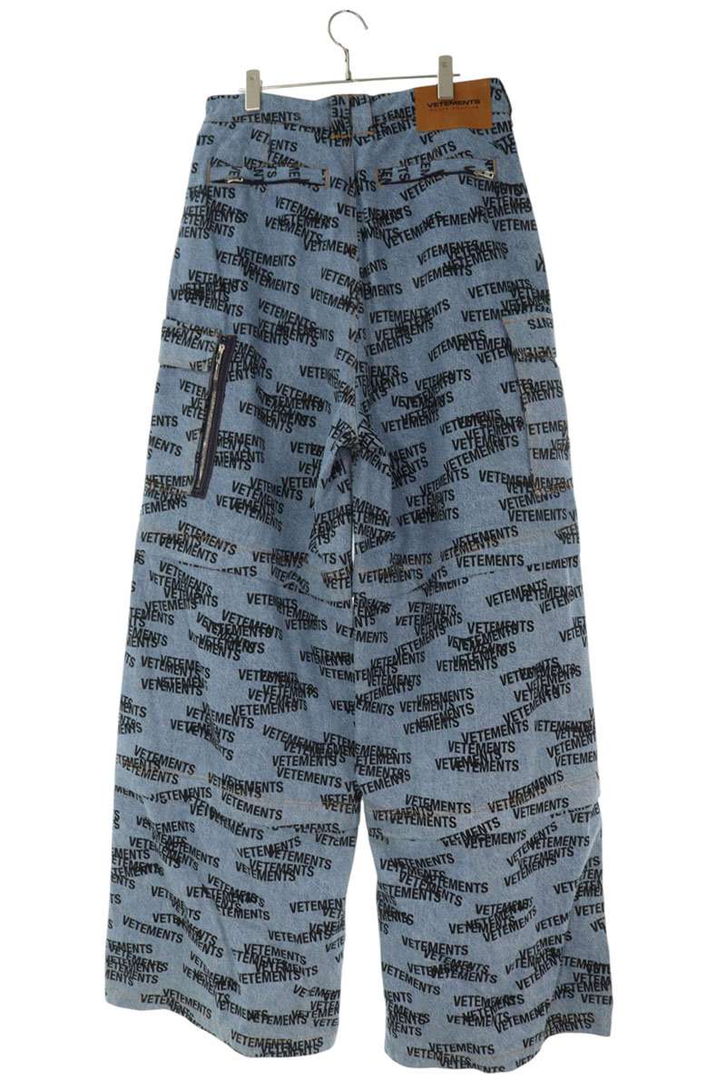 VETEMENTS All-Over Logo Baggy Pants Indigo Size 30