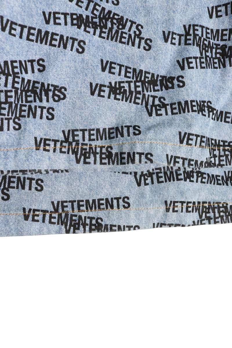 VETEMENTS All-Over Logo Baggy Pants Indigo Size 30