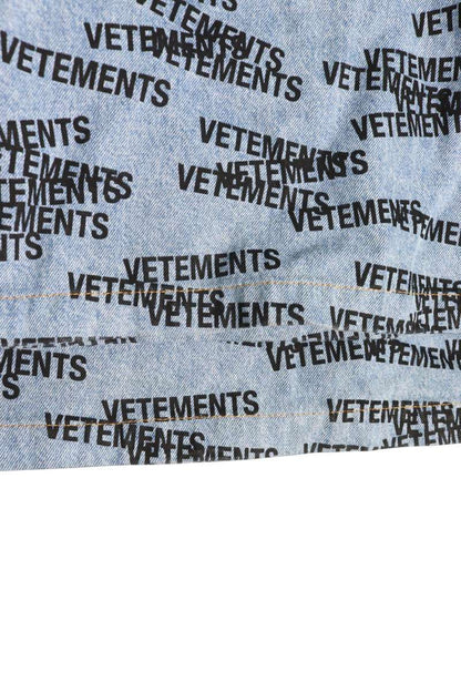 VETEMENTS All-Over Logo Baggy Pants Indigo Size 30
