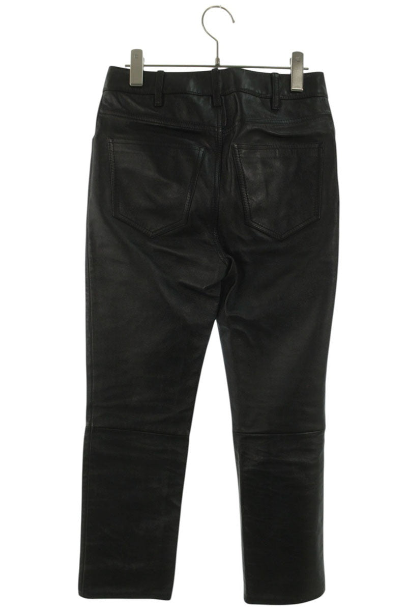 CELINE Soft Lambskin Leather Pants Black Size 32