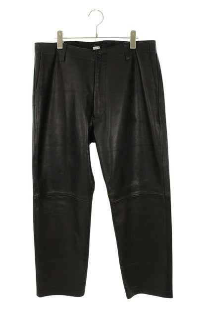 SEQUEL 25AW Logo Print Leather Pants Black Size 34