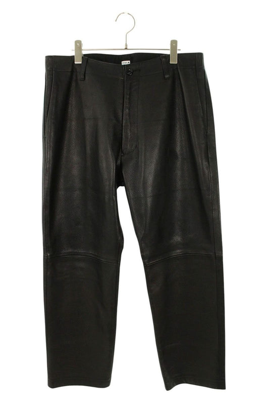 SEQUEL 25AW Logo Print Leather Pants Black Size 34