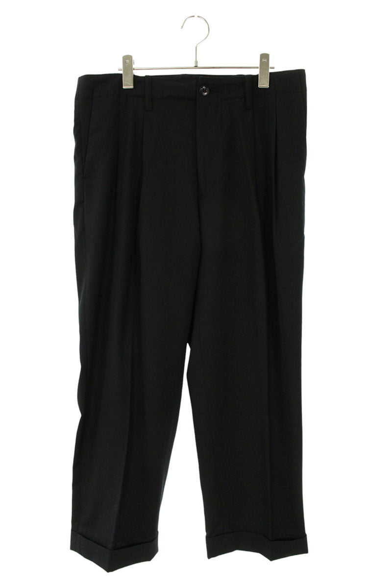 SEQUEL Black Wool TYPE-C Logo Print Pants Size 34