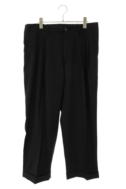 SEQUEL Black Wool TYPE-C Logo Print Pants Size 34