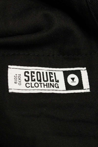 SEQUEL Black Wool TYPE-C Logo Print Pants Size 34