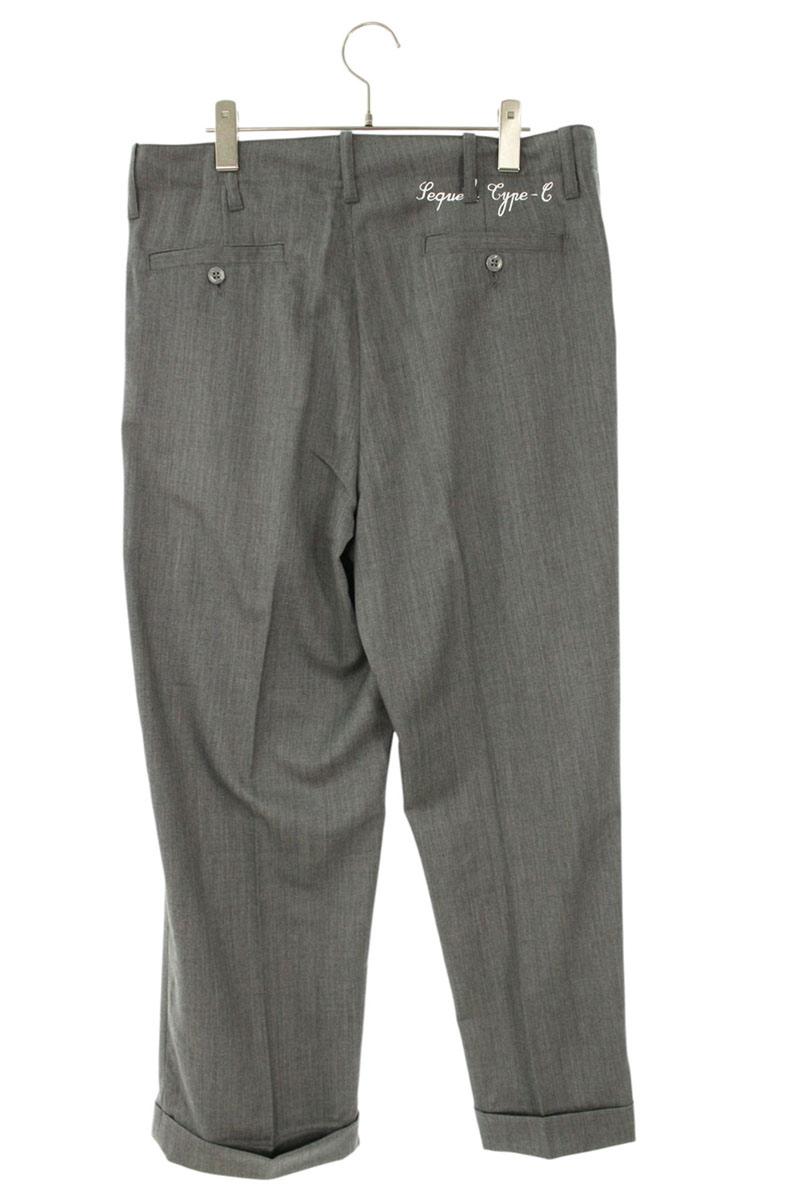 SEQUEL Gray Wool TYPE-C Logo Print Pants Size 34