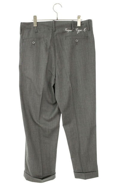 SEQUEL Gray Wool TYPE-C Logo Print Pants Size 34