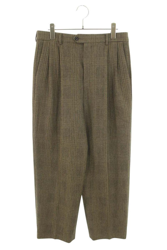 CELINE Brown Wool Prince of Wales Check Pants Size 34