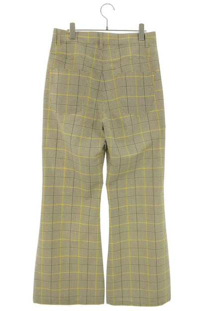 Marni 24SS Khaki Yellow Checked Flared Trousers Size 33