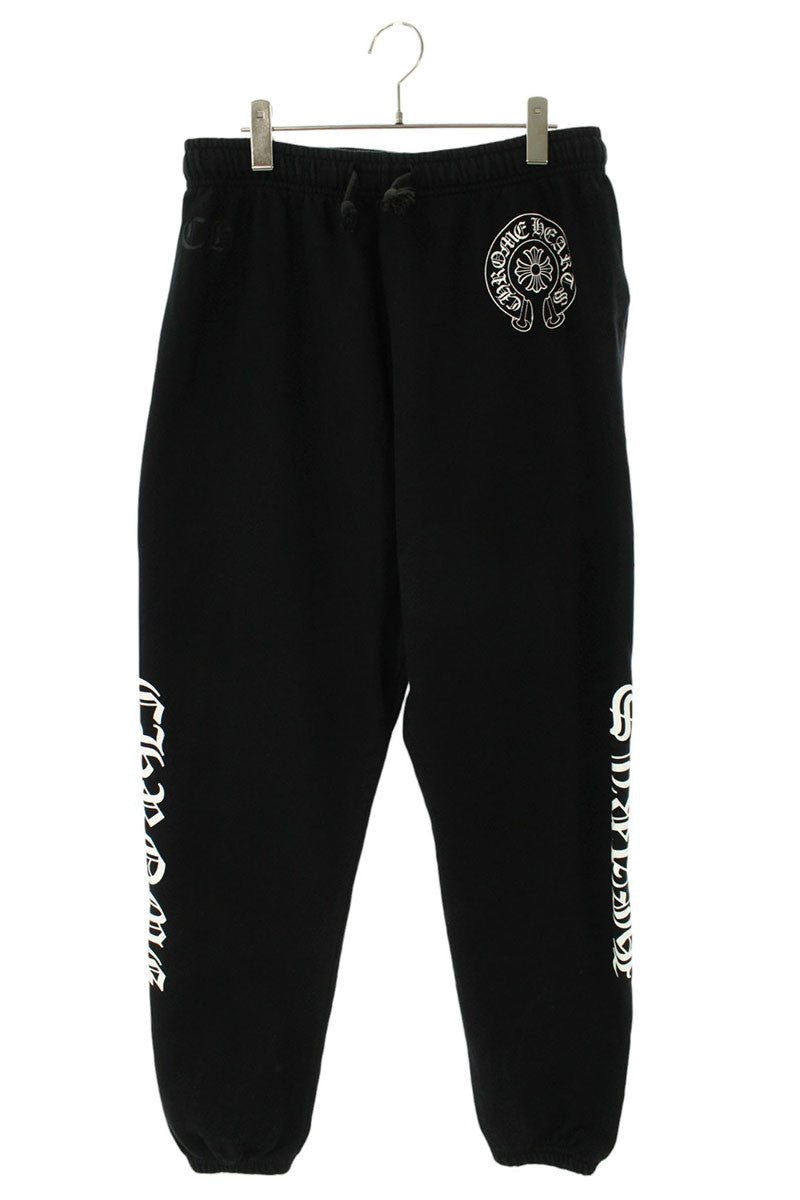 Chrome Hearts Side Logo Print Sweat Pants Black Size 34