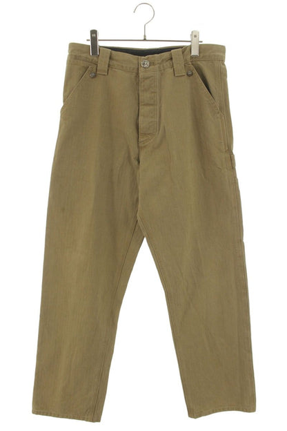 Chrome Hearts Cross Ball Button Cotton Pants Brown Size 31