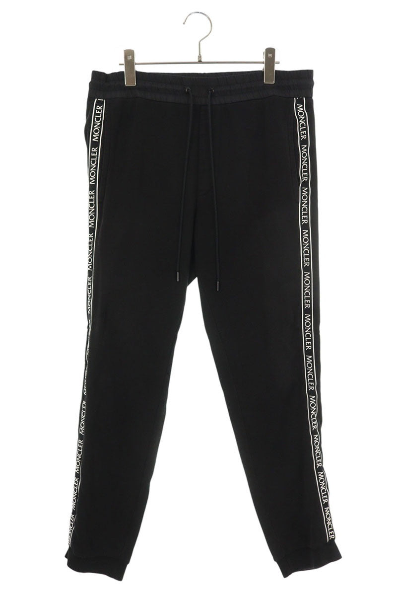MONCLER Black White Cotton Side Logo Line Pants Size 30