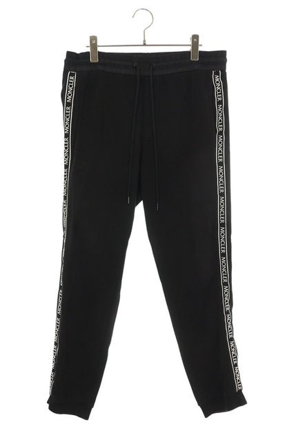 MONCLER Black White Cotton Side Logo Line Pants Size 30