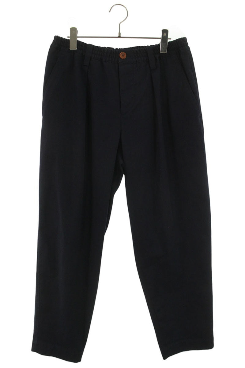 Marni Navy Tropical Blend Button-Fly Long Pants Size 33