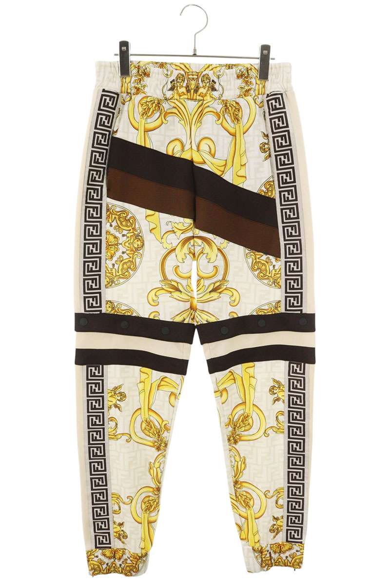 FENDACE TWO WAY All-Over Print Long Pants White x Yellow x Black Size S