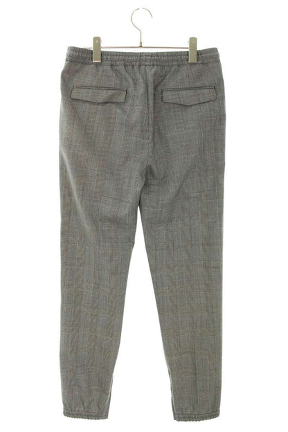 DIOR Micro Houndstooth Wool Canvas Pants Gray Size 32