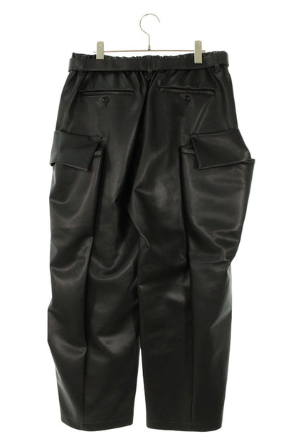 Sacai 25AW Leather Wide Cargo Long Pants Black Size US 34