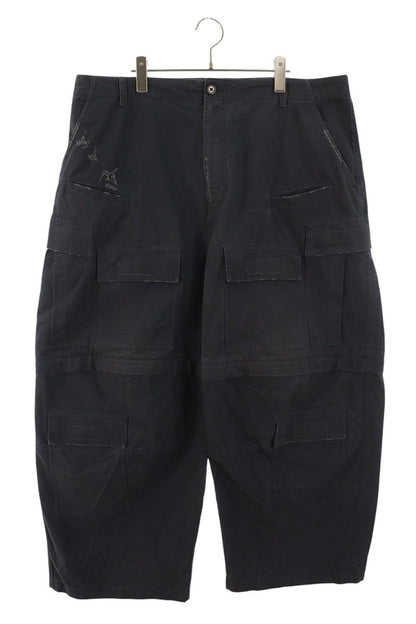 BALENCIAGA 24SS Distressed Large Cargo Pants Black Size 30