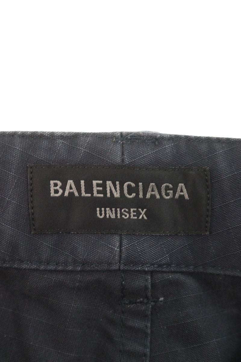 BALENCIAGA 24SS Distressed Large Cargo Pants Black Size 30