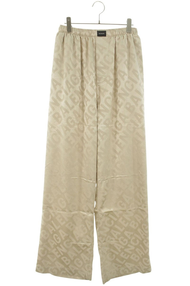 Balenciaga Logo All-Over Print Long Pants Beige Size 36