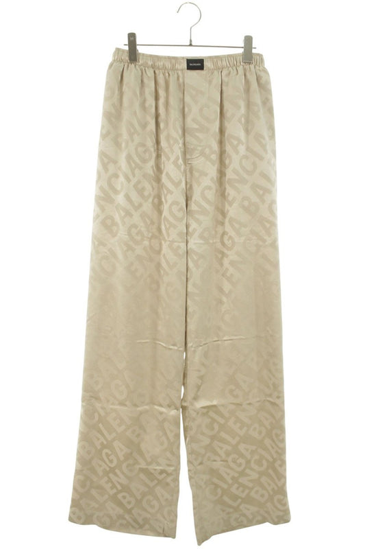 Balenciaga Logo All-Over Print Long Pants Beige Size 36