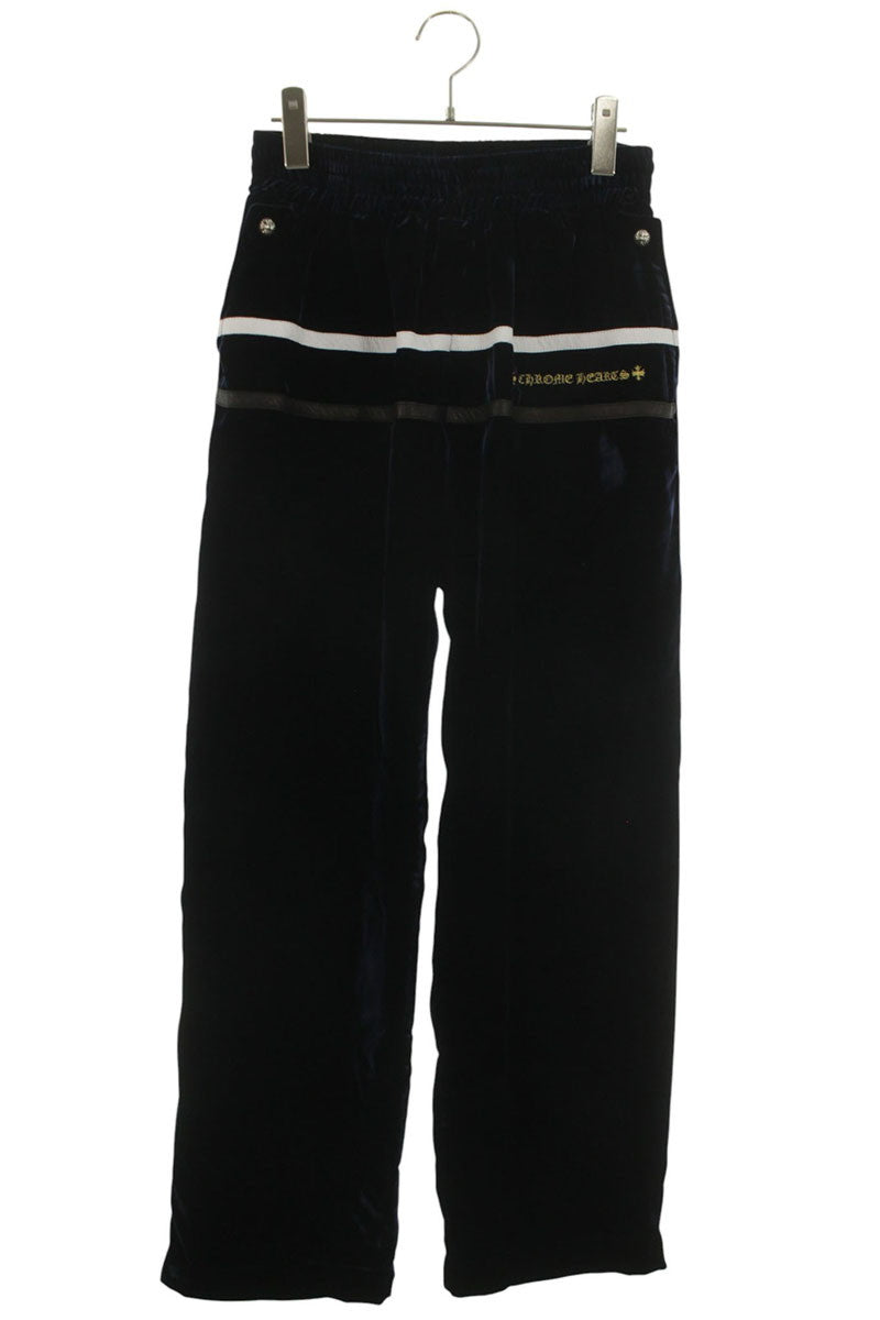 Chrome Hearts Embroidered Velvet Track Pants Blue Size 28
