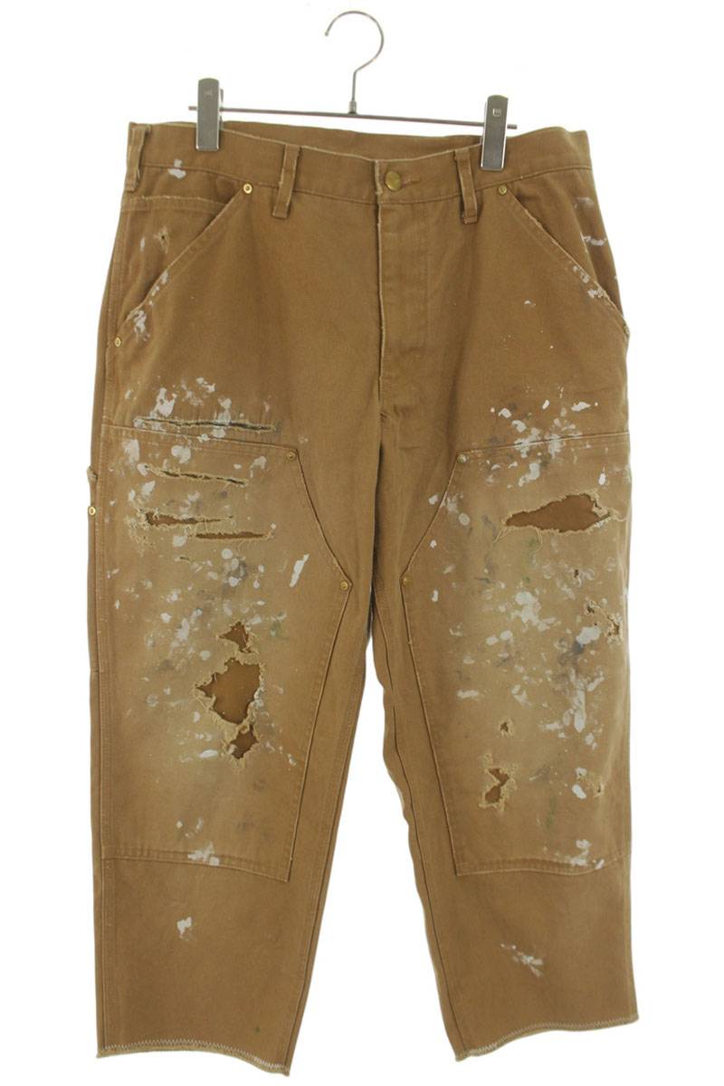 kolor Paint Double Knee Cotton Pants Brown Size 32