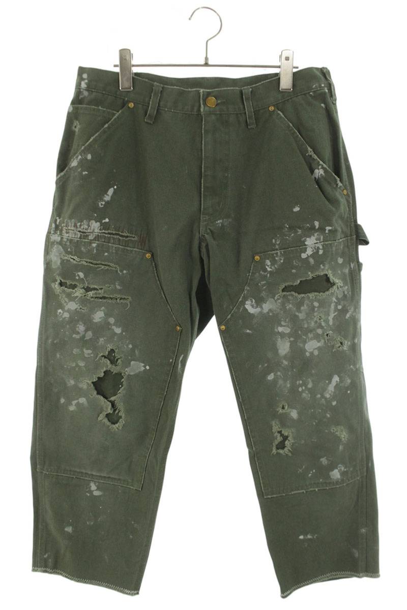 kolor Paint Double Knee Cotton Pants Khaki Size 32