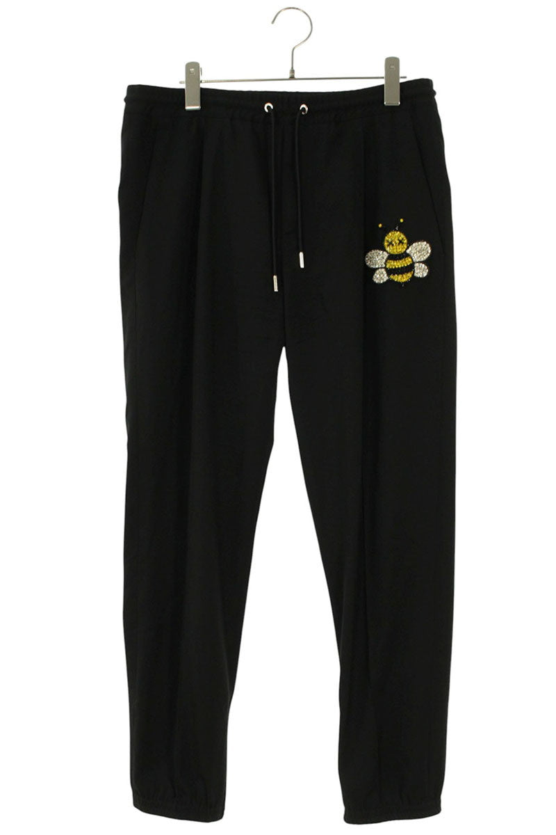 DIOR Rhinestone BEE Patch Wool Joggers Black Size 33