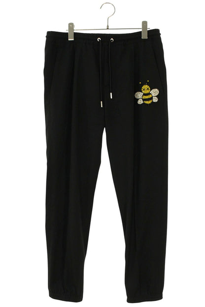 DIOR Rhinestone BEE Patch Wool Joggers Black Size 33