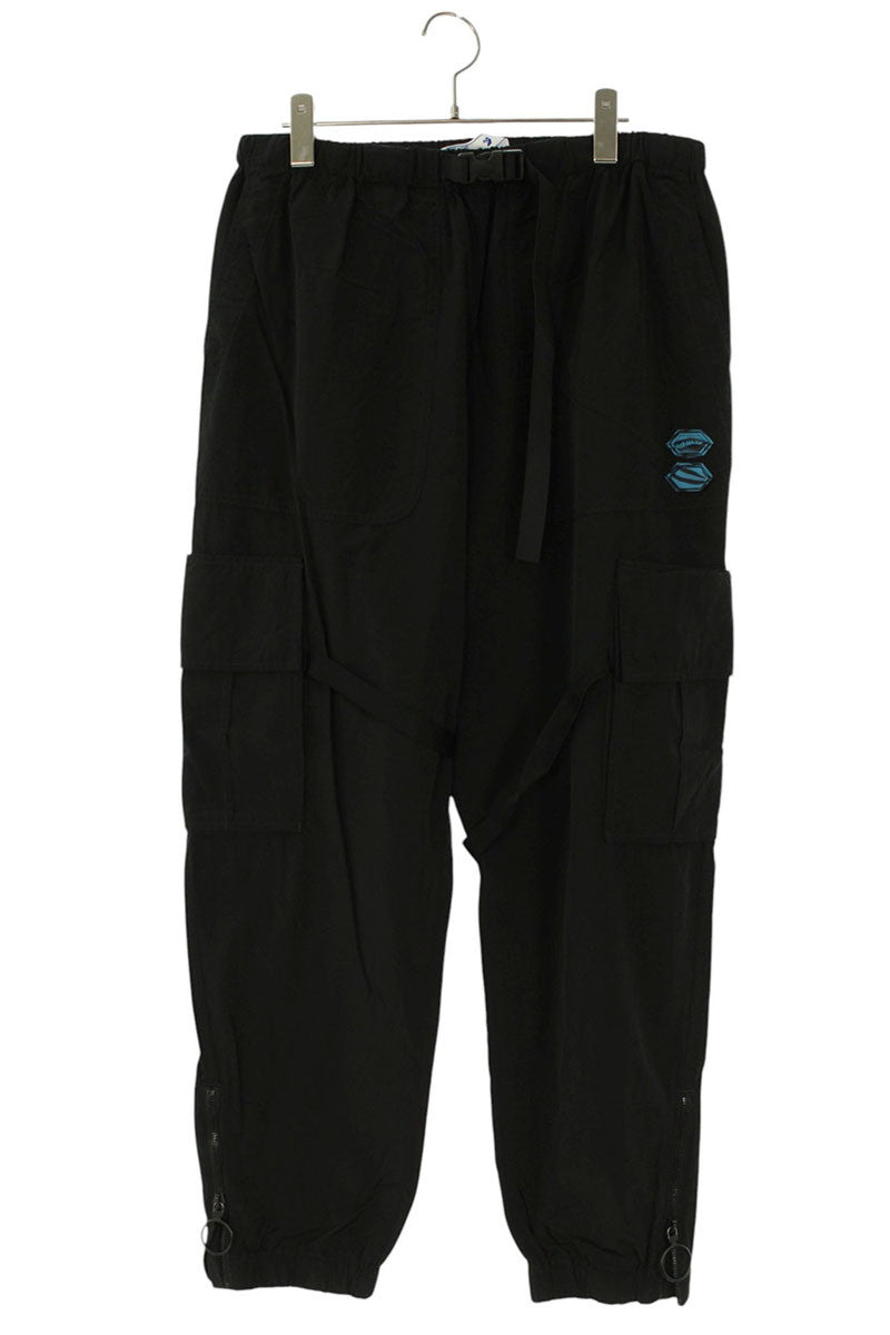 OFF-WHITE Hem Zip Nylon Blend Cargo Pants Black Size 34