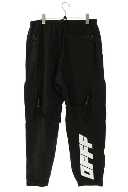OFF-WHITE Hem Zip Nylon Blend Cargo Pants Black Size 34