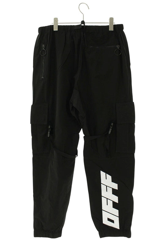 OFF-WHITE Hem Zip Nylon Blend Cargo Pants Black Size 34
