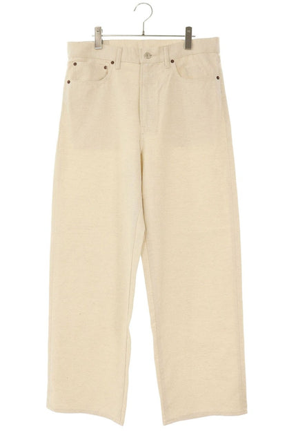 UNUSED Cotton Linen Glitter Wide Trousers Beige Size 34